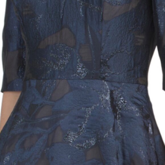 RENE BY RENE RUIZ Three-quarter Sleeve Off The Shoulder Jacquard Gown - Picture 3 of 3